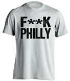 censored white tshirt that says fuck philly for pittsburgh sports fans