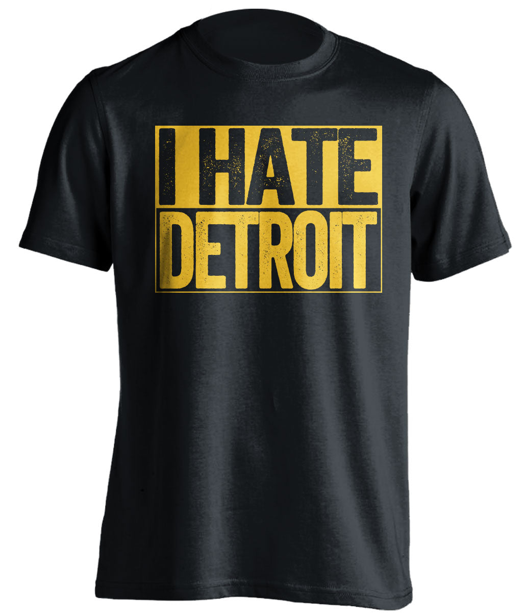 i hate detroit black shirt for green bay packers fan gameday haters tee
