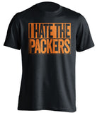 i hate the packers black shirt for chicago bears fans haters rivalry tee