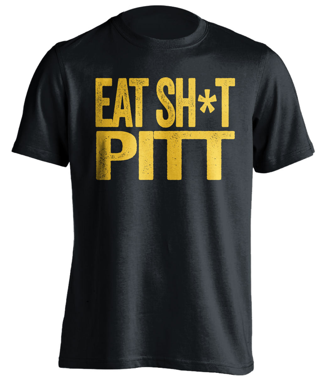 eat shit pitt censored black tshirt backyard brawl wvu west virginia mountaineers fan