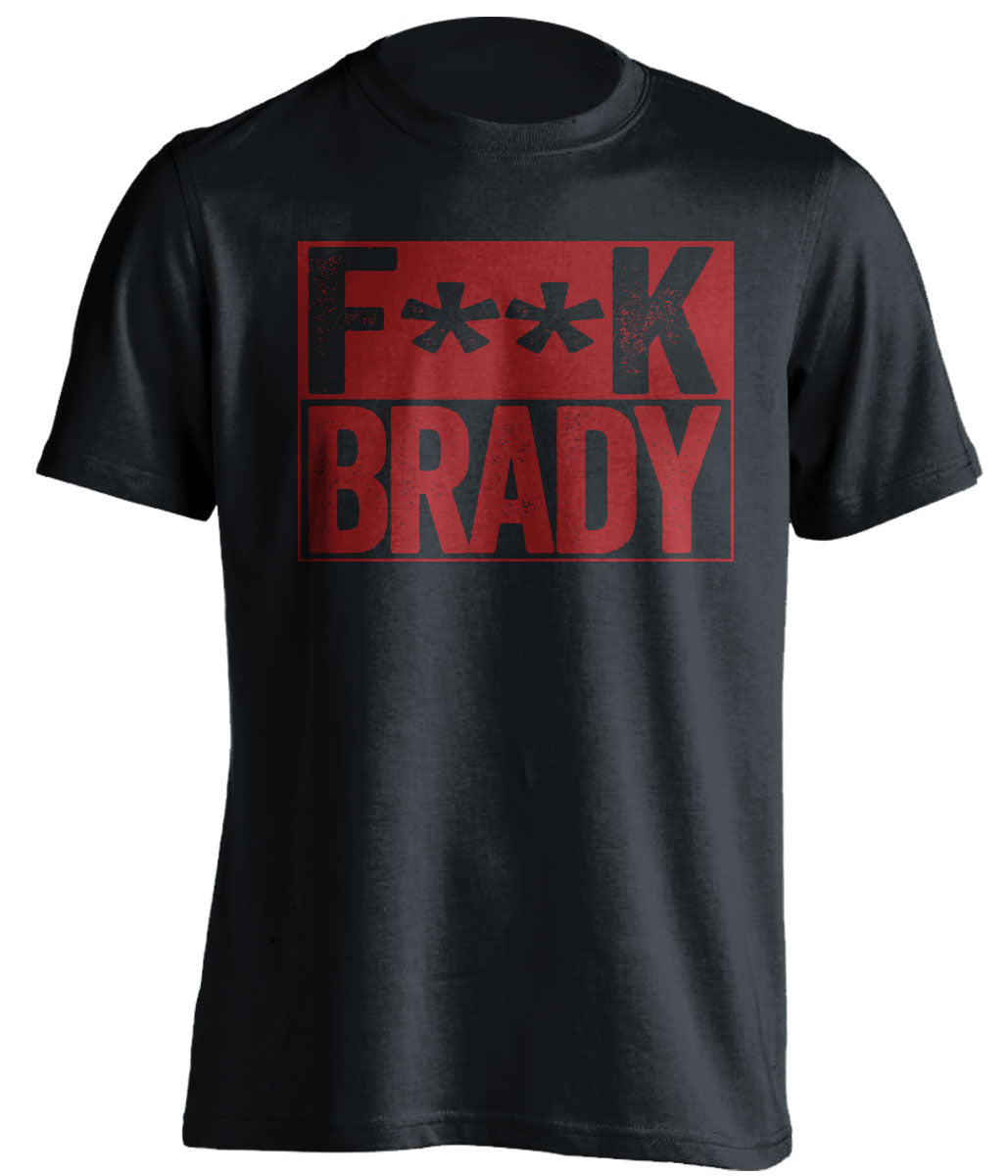 fuck brady red censored text on black shirt for washington commanders fan