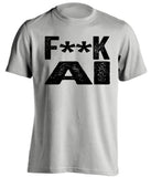 grey shirt that says fuck AI censored in bold font