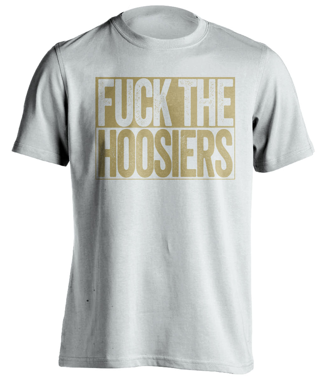 Fuck the Hoosiers Uncensored white Shirt for Purdue Boilermakers Fans Shirt by Beef Shirts
