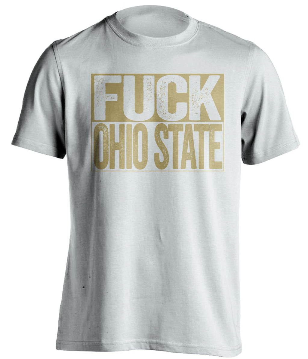 Fuck Ohio State Uncensored white Haters Tee for a Purdue Boilermakers Fan Shirt by Beef Shirts