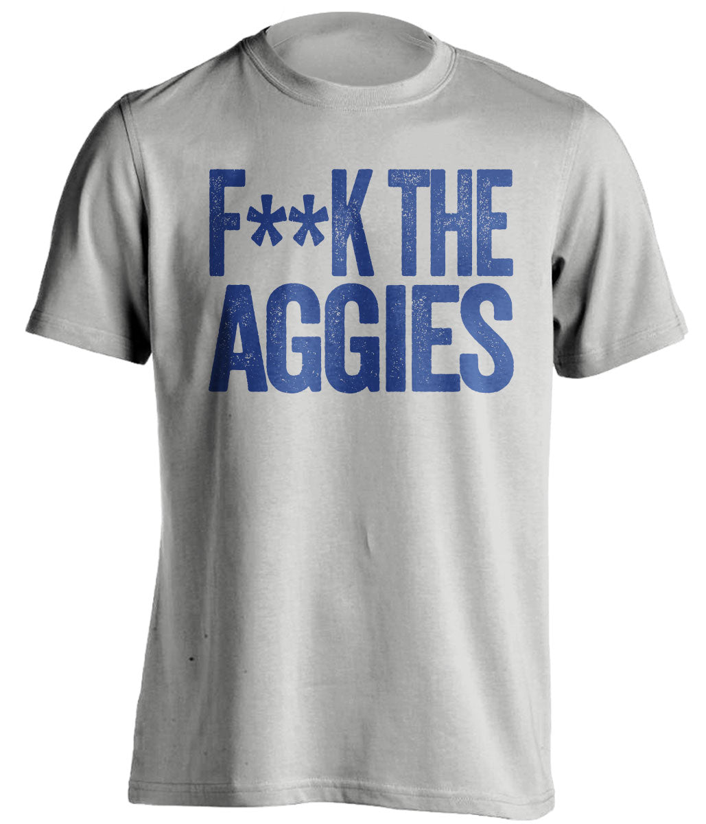 fuck the aggies byu brigham young fan grey tshirt censored