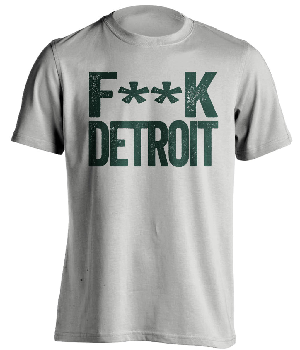 fuck detroit censored grey tshirt for green bay packers fan gameday haters tee
