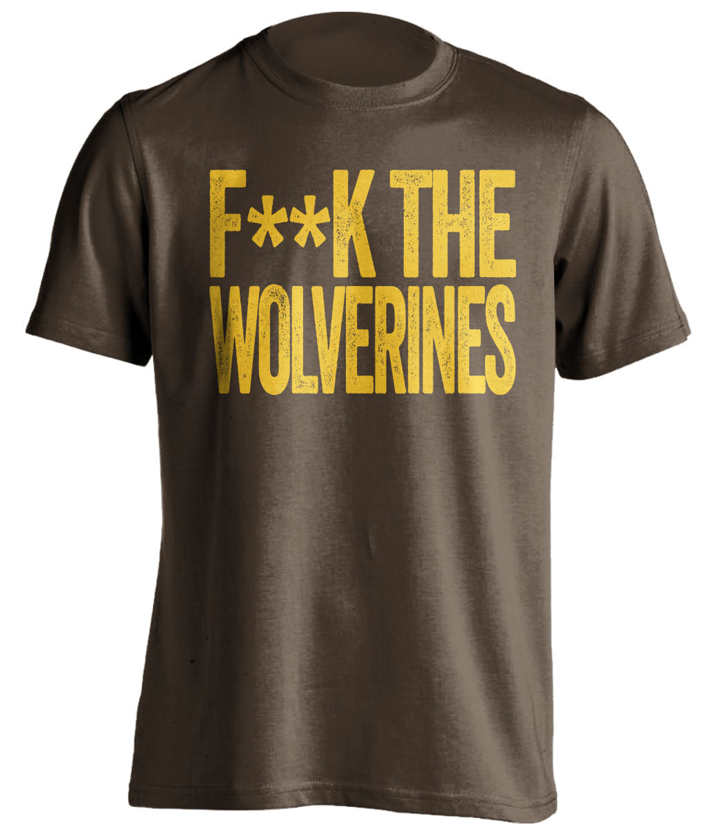 fuck the wolverines brown tshirt censored haters tee for wmu broncos fans