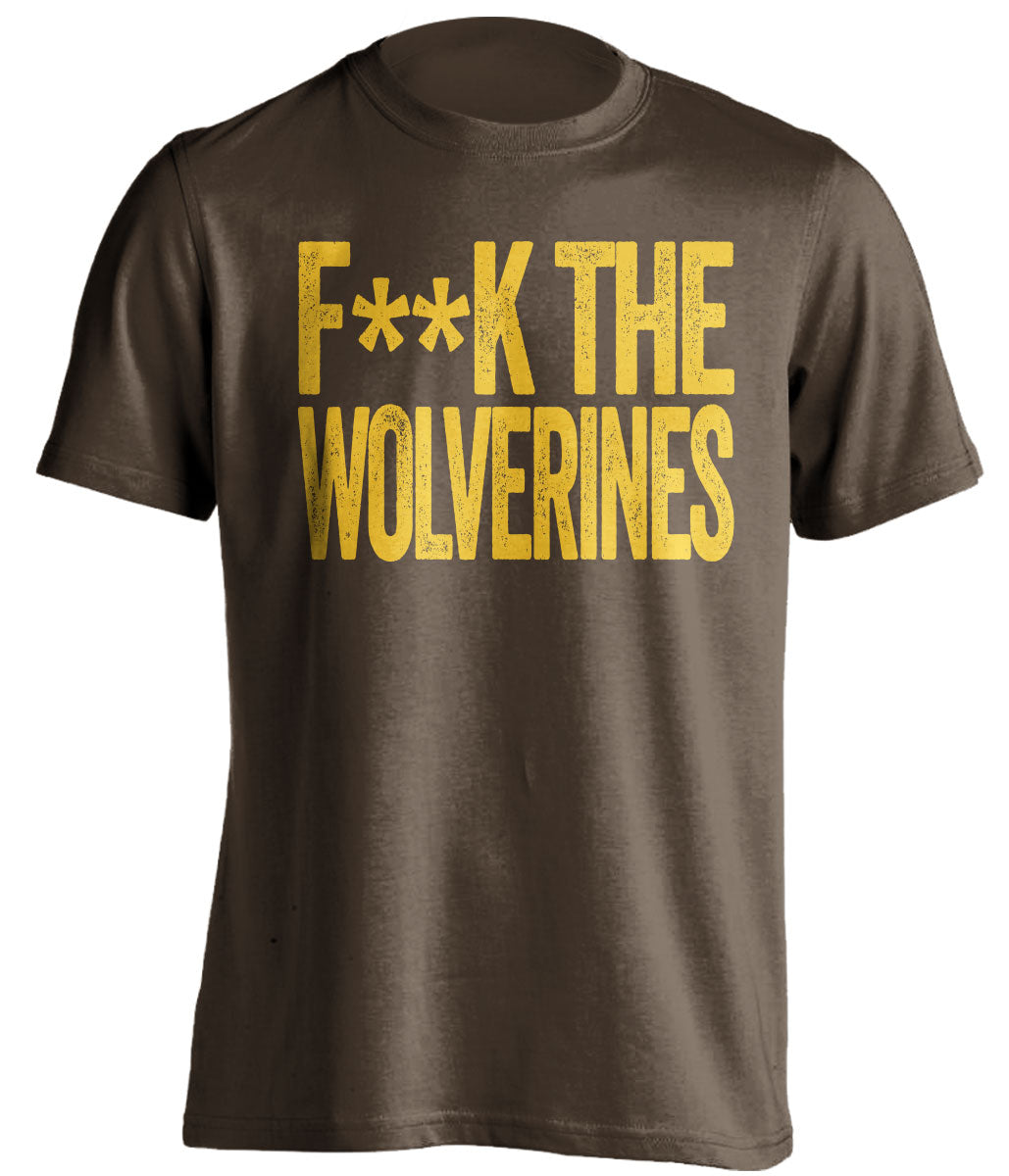 fuck the wolverines brown tshirt censored haters tee for wmu broncos fans