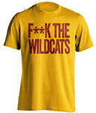 fuck the wildcats asu arizona state sun devils gold tshirt censored