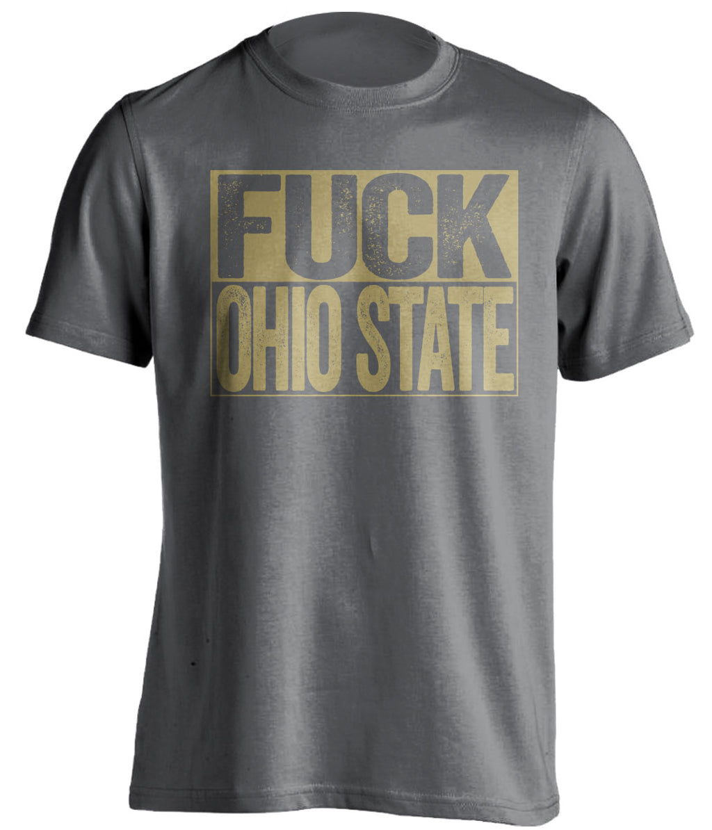 Fuck Ohio State Uncensored grey Haters Tee for a Purdue Boilermakers Fan Shirt by Beef Shirts