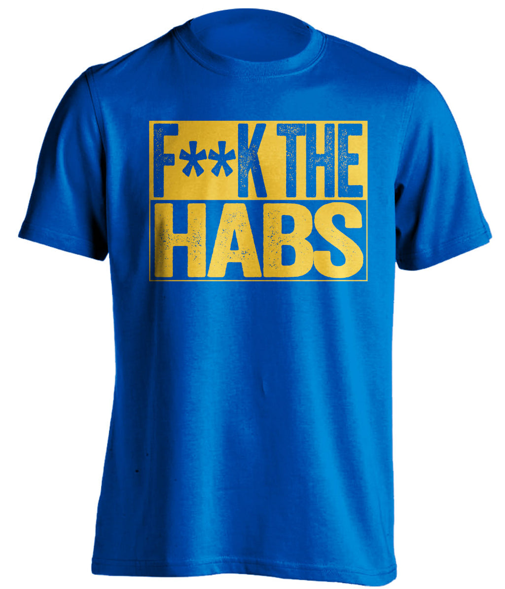 Fuck the Habs censored Haters Blue Tee for a Buffalo Sabres Fan Shirt by Beef Shirts