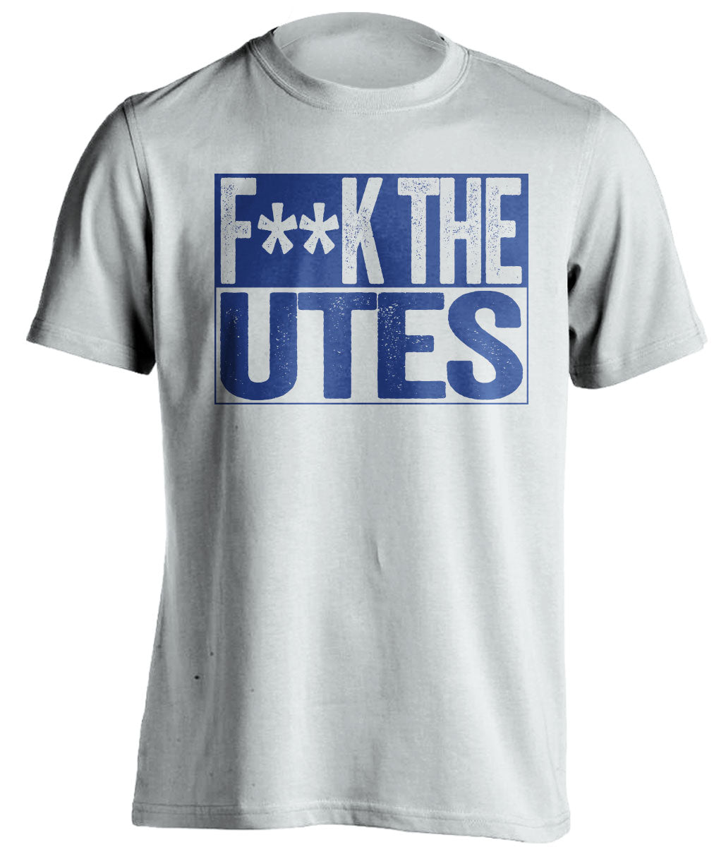 fuck the utes byu brigham cougars fan white shirt censored