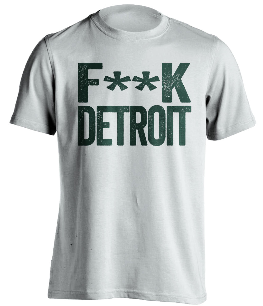 fuck detroit censored white tshirt for green bay packers fan gameday haters tee