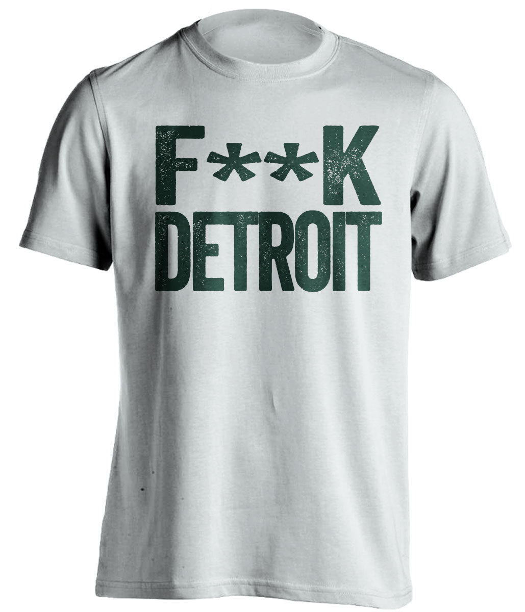 fuck detroit censored white tshirt for green bay packers fan gameday haters tee