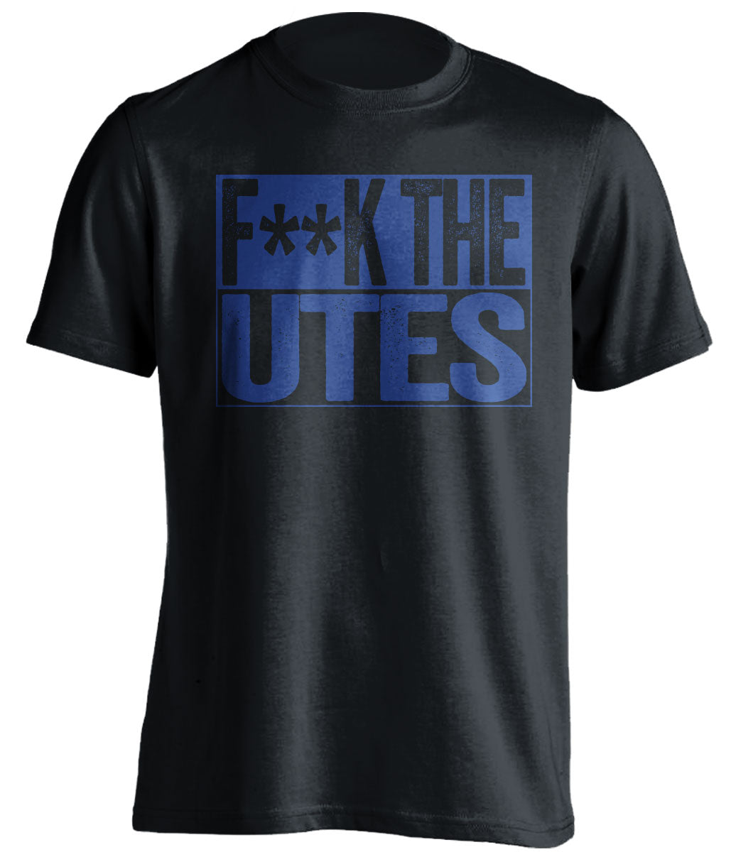 fuck the utes byu brigham cougars fan black shirt censored