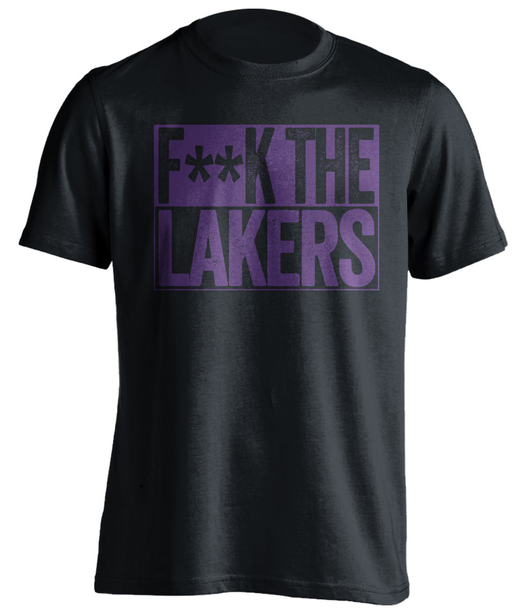 fuck the lakers sacramento kings fan black shirt censored