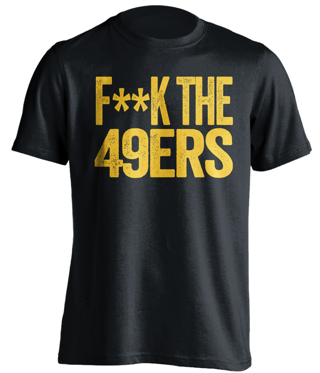 fuck the 49ers censored black tshirt typography Los Angeles Rams haters tee 