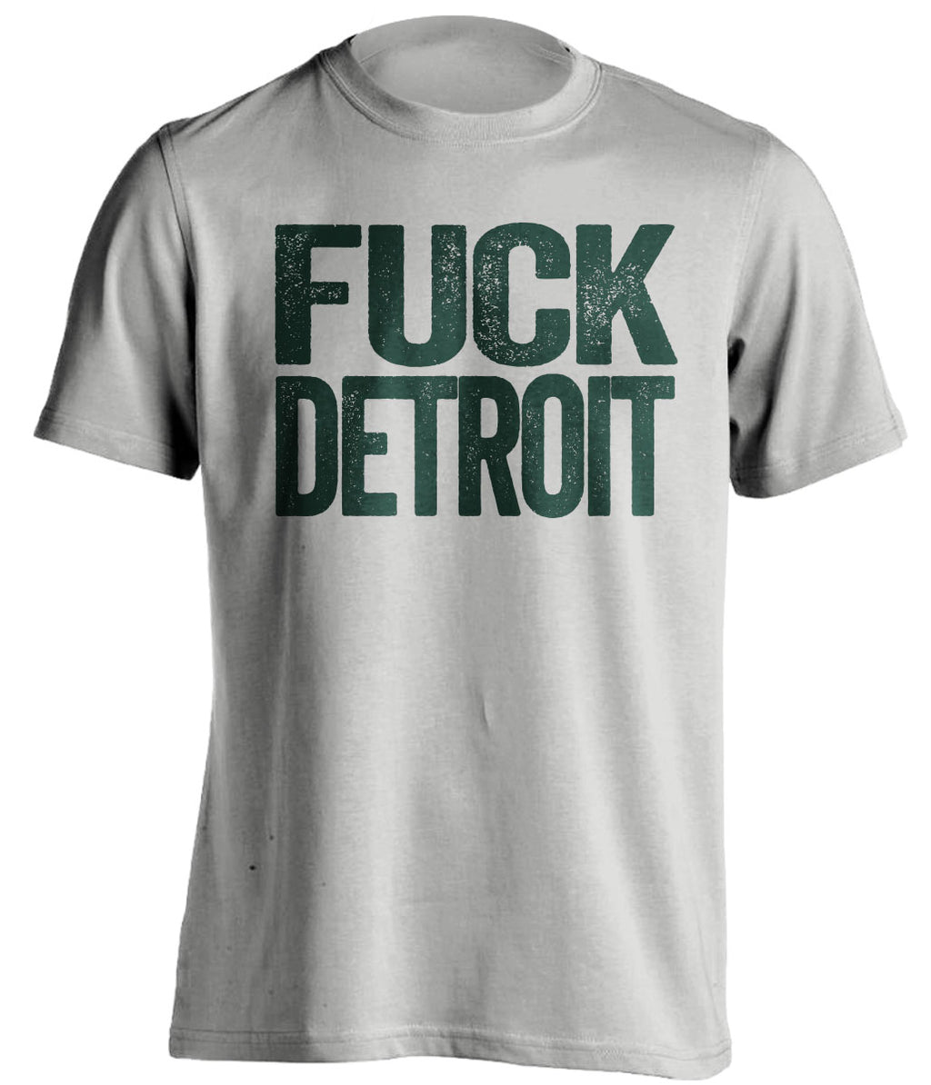 fuck detroit uncensored grey tshirt for green bay packers fan gameday haters tee