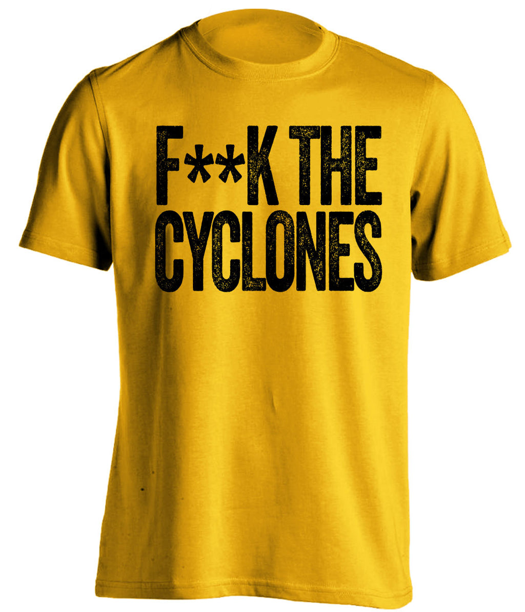 fuck the cyclones iowa hawkeyes fan gold tshirt censored
