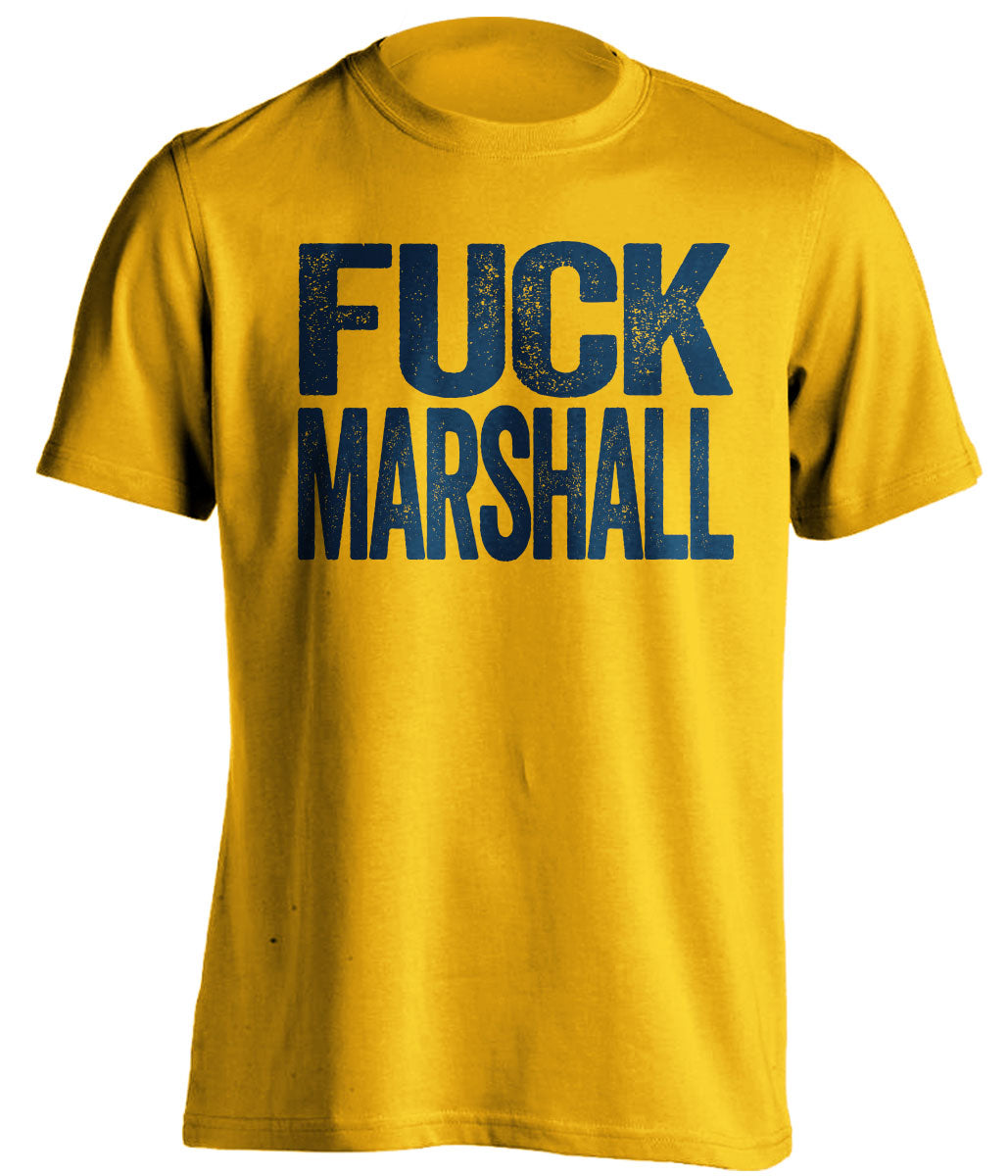 fuck marshall herd uncensored gold tshirt for wvu west virginia mountaineers fan rivalry game