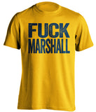 fuck marshall herd uncensored gold tshirt for wvu west virginia mountaineers fan rivalry game