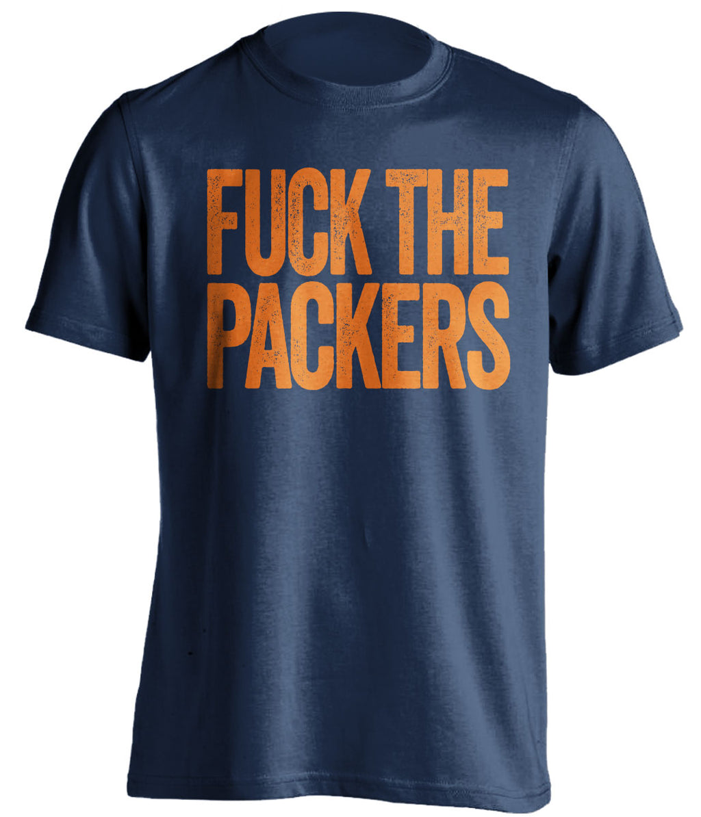 fuck the packers uncensored navy blue tshirt chicago bears haters tee