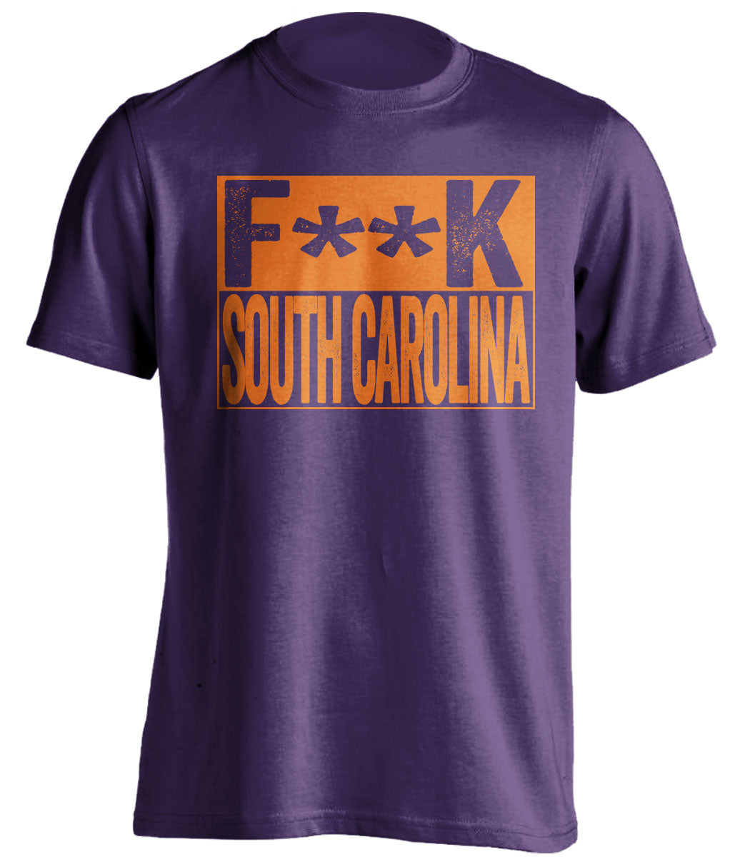 fuck south carolina censored purple shirt for clemson tigers fans haters gameday tee