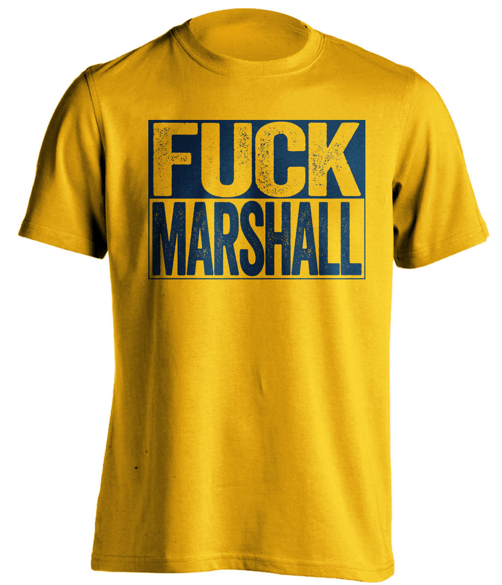 fuck marshall herd uncensored gold shirt for wvu west virginia mountaineers fan rivalry game