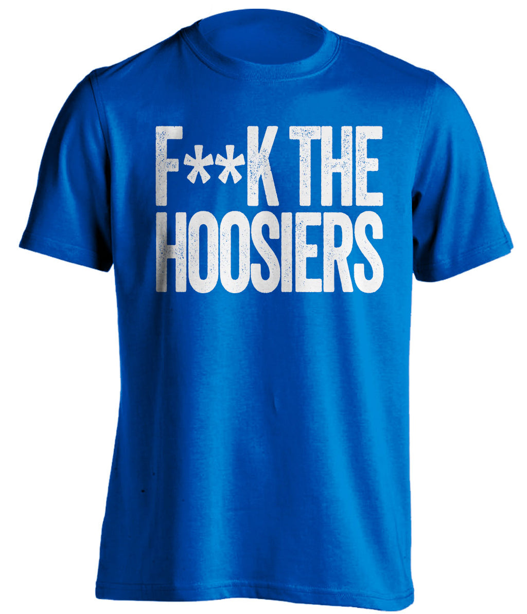 fuck the hoosiers censored blue tshirt for kentucky wildcats fans gameday haters tee