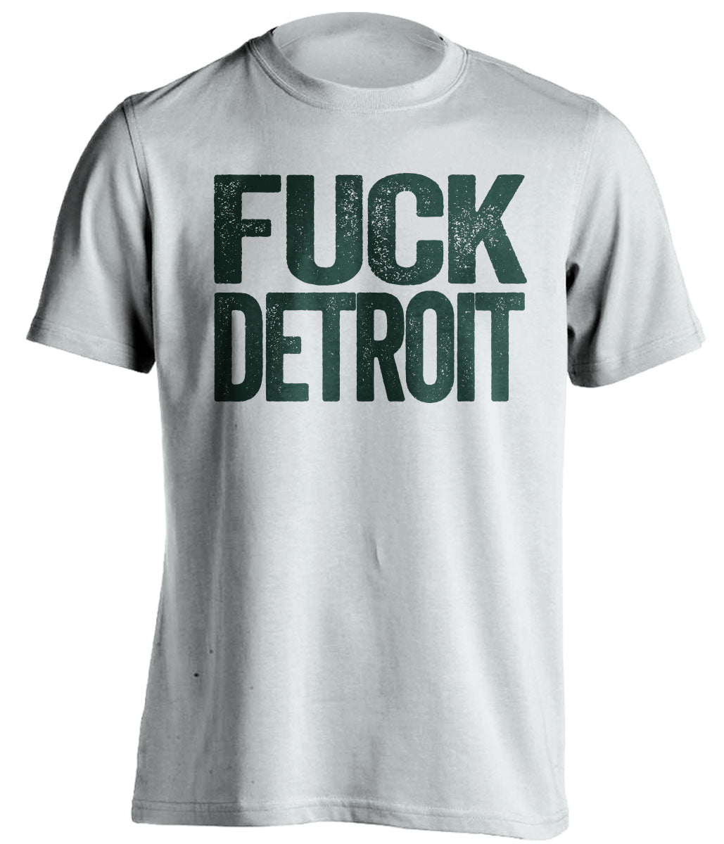fuck detroit uncensored white tshirt for green bay packers fan gameday haters tee