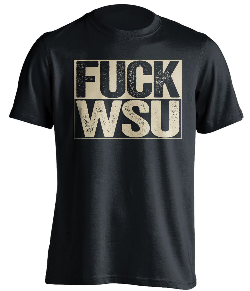 FUCK WSU - Washington Huskies Fan T-Shirt - Box Design - Beef Shirts