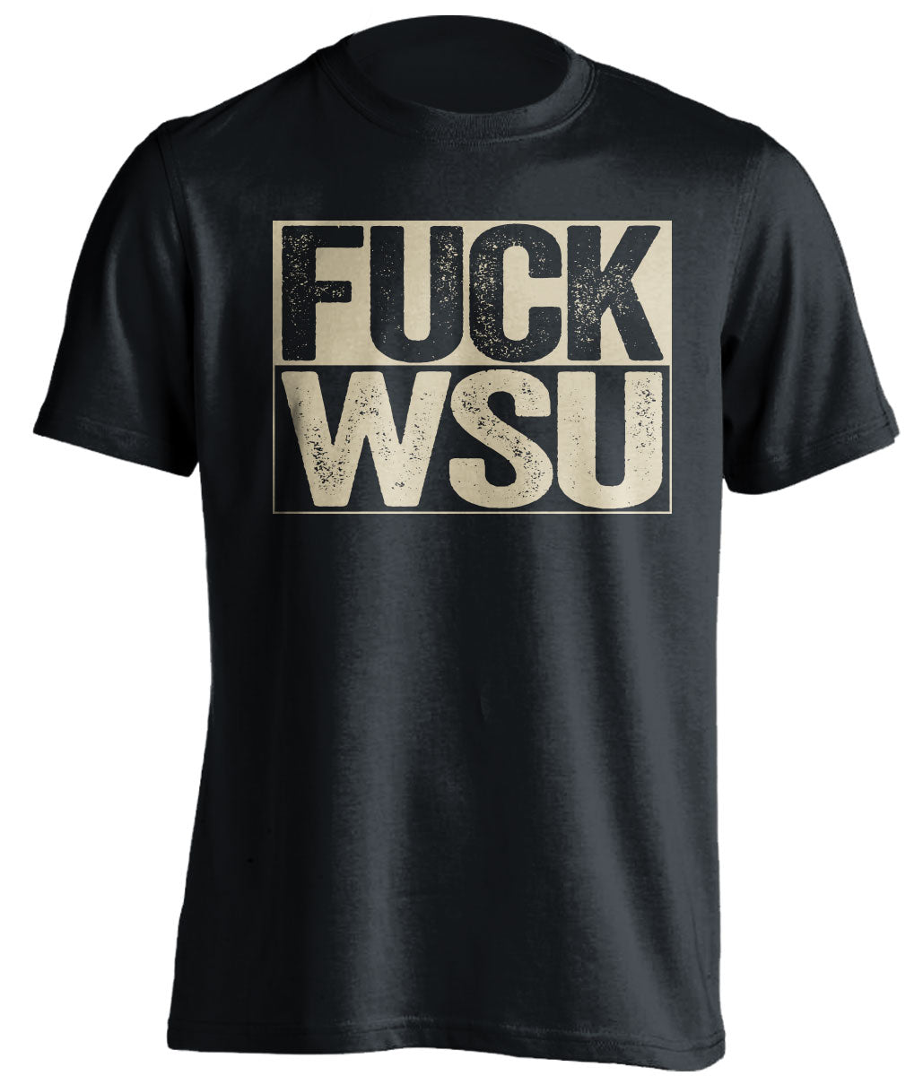 FUCK WSU - Washington Huskies Fan T-Shirt - Box Design - Beef Shirts