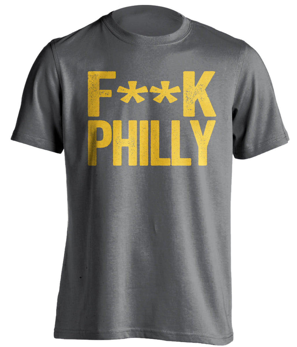 censored grey tshirt that says fuck philly for pittsburgh sports fans