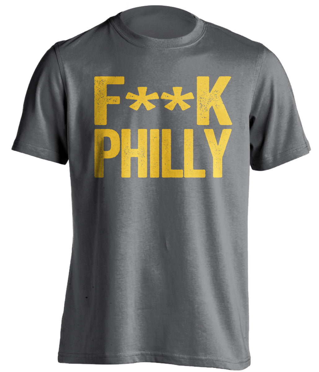 censored grey tshirt that says fuck philly for pittsburgh sports fans
