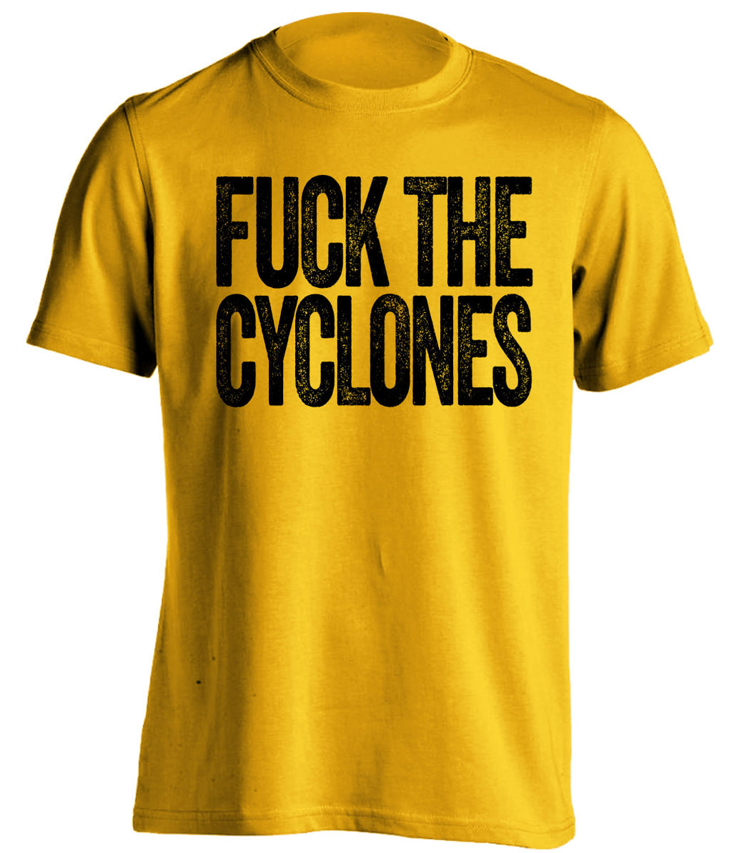 fuck the cyclones iowa hawkeyes fan gold tshirt uncensored