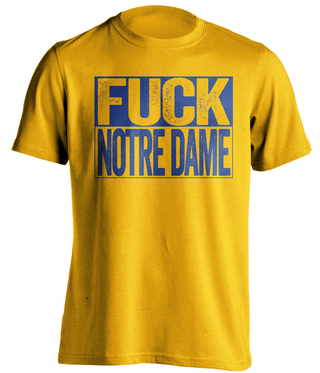 Fuck Notre Dame Uncensored gold Haters Tee for Pitt Panthers Fans Shirt by Beef Shirts