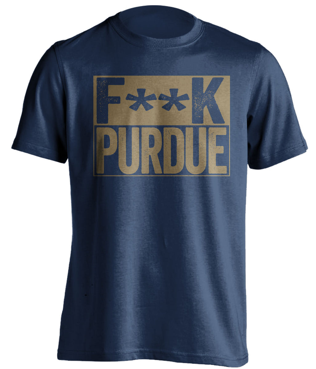 fuck purdue notre dame fighting irish censored blue fan shirt