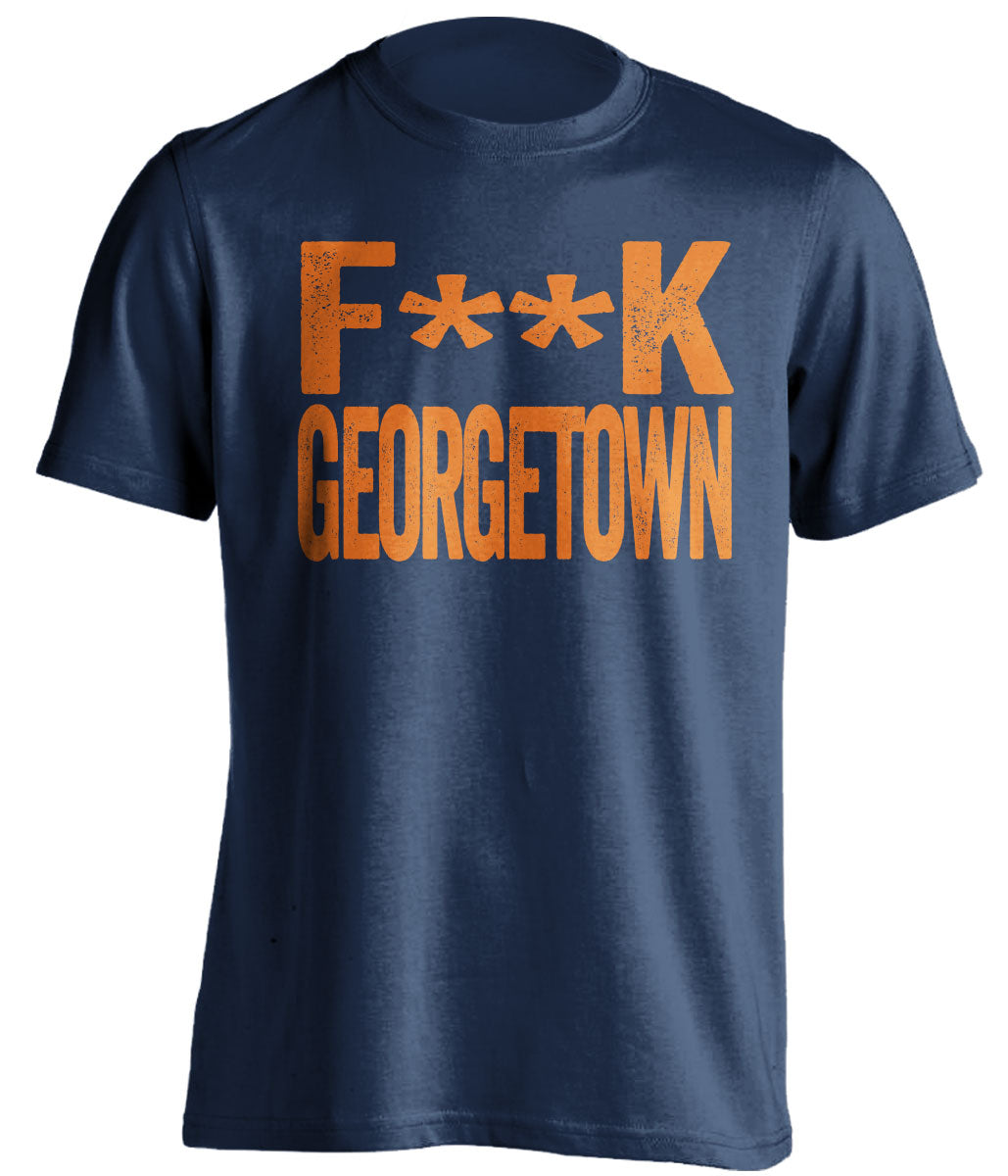 Fuck Georgetown Statement Tee censored blue Shirt for Syracuse Orange Fans by Beef Shirts