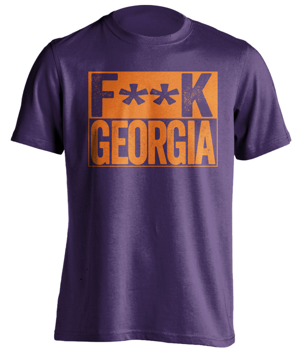 Fuck georgia censored purple shirt for clemson tigers fans gameday haters tee