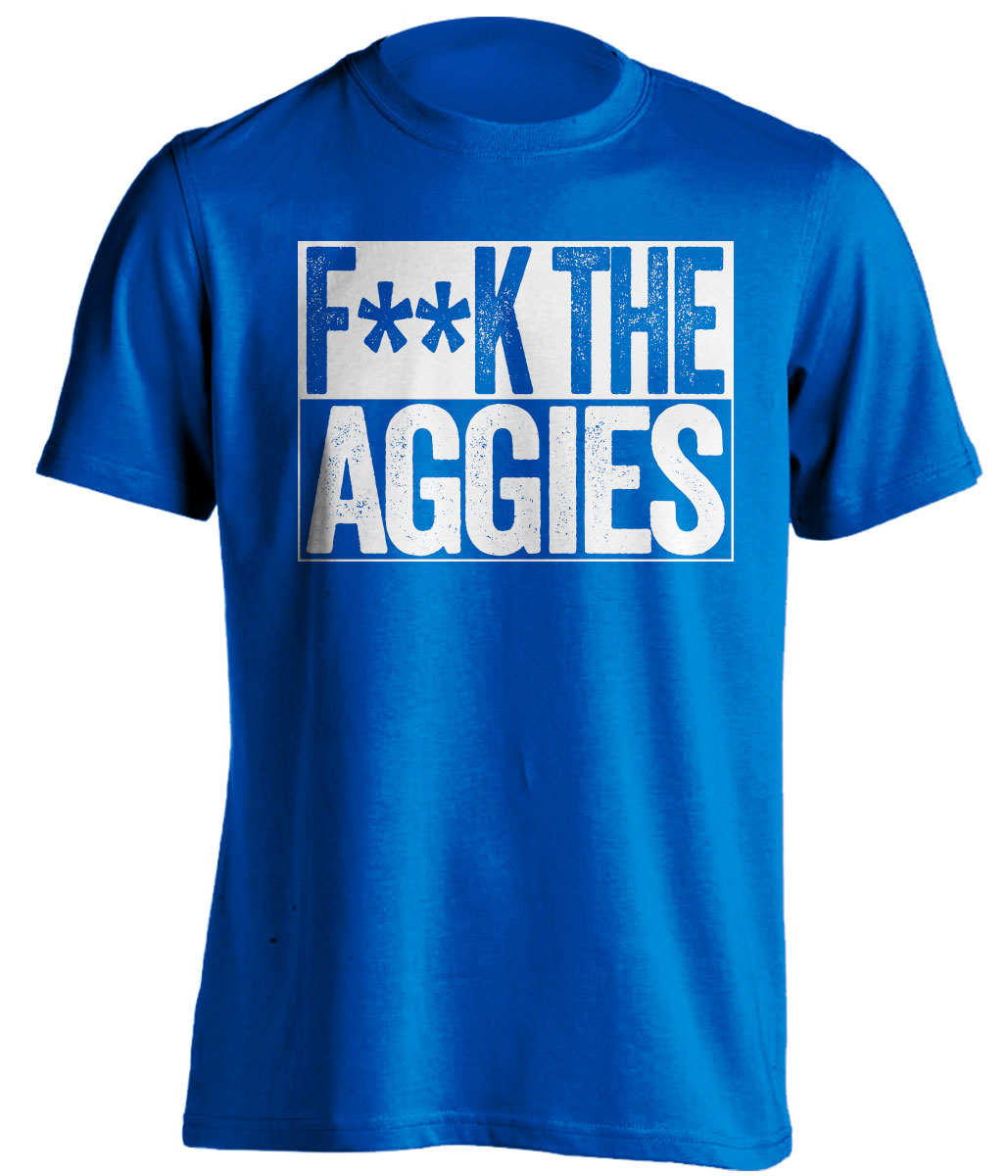 fuck the aggies byu brigham young fan blue shirt censored