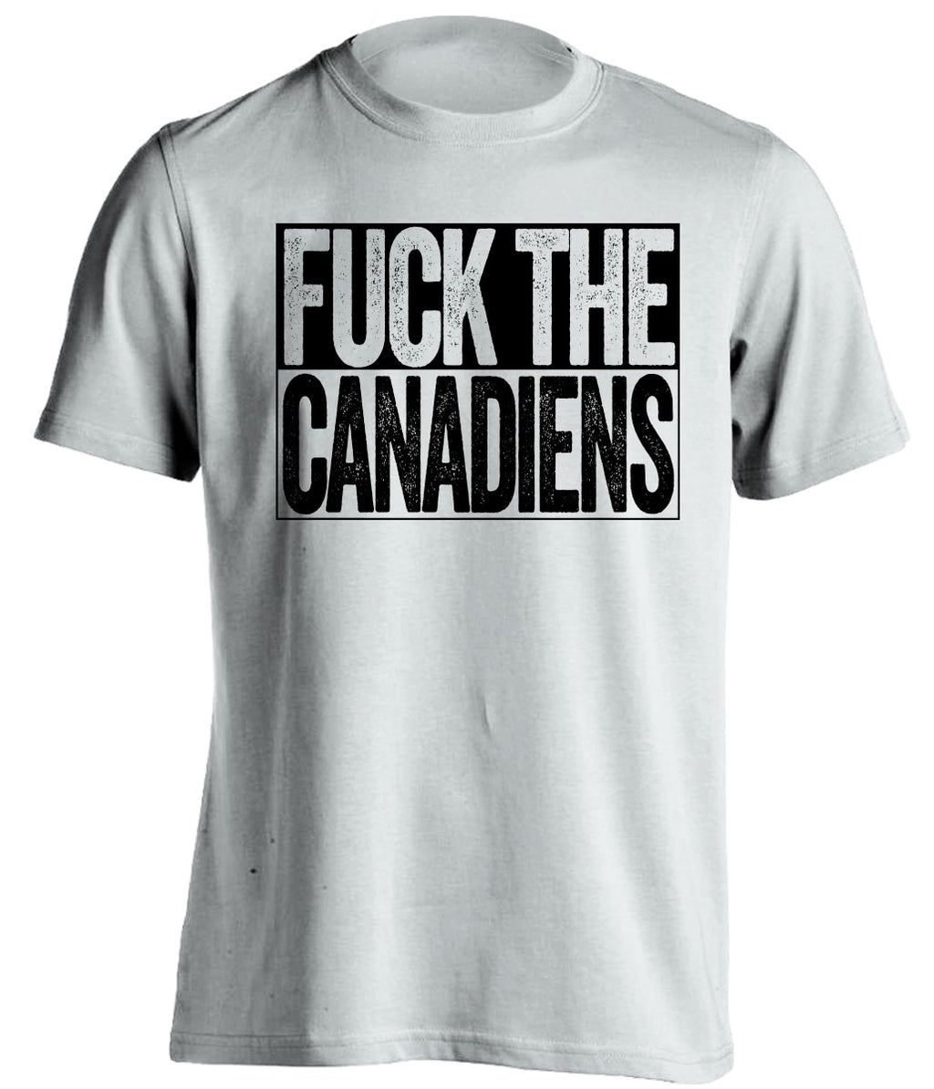 Fuck the Canadiens Uncensored Haters white Tee for a Boston Bruins Fan Shirt by Beef Shirts