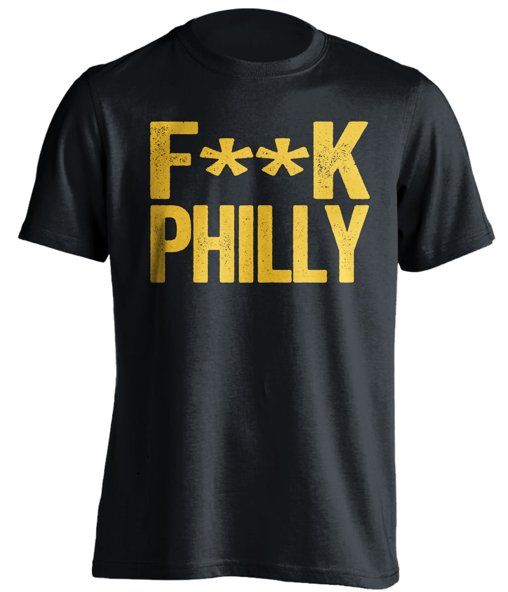 censored black tshirt that says fuck philly for pittsburgh sports fans