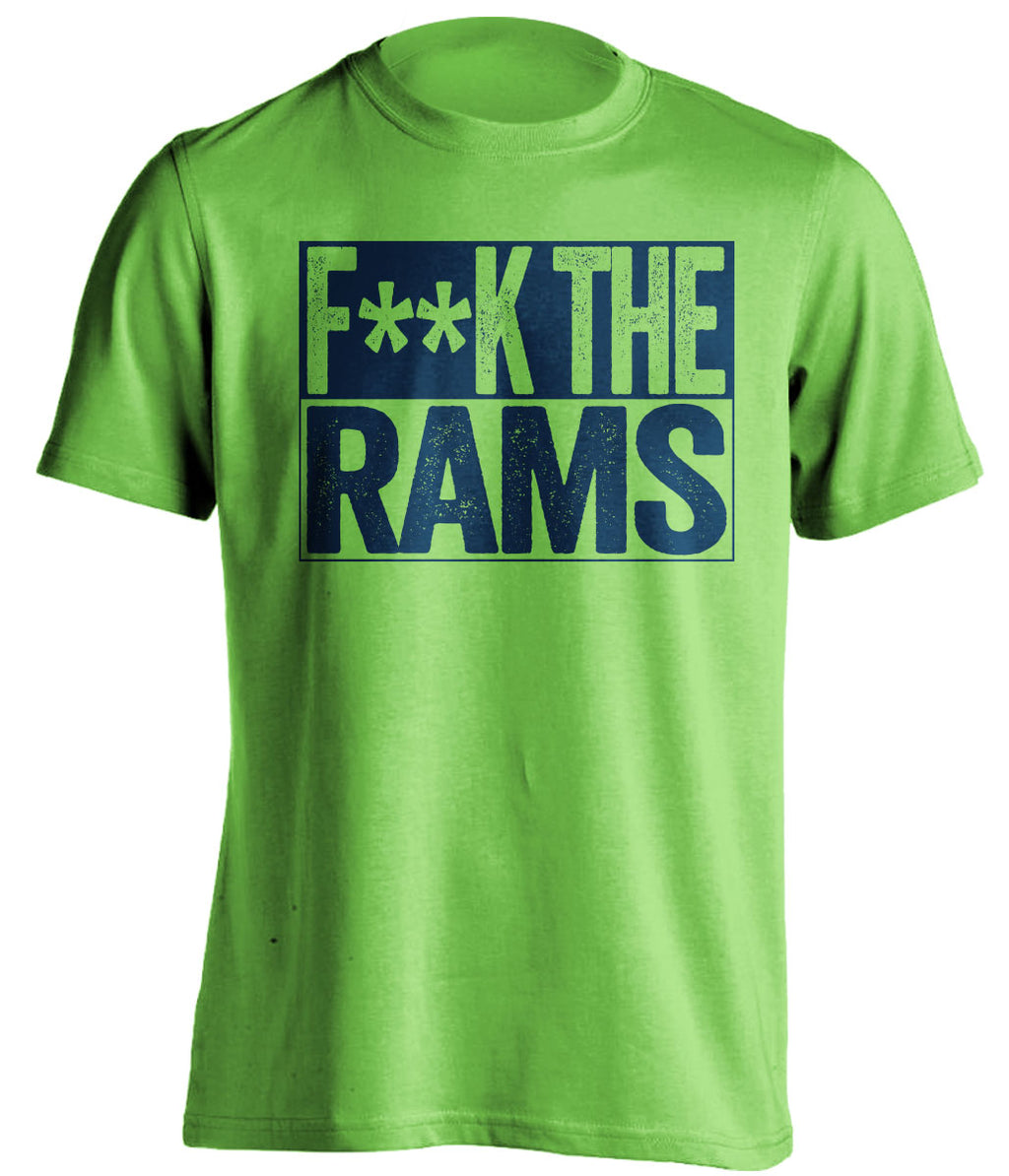 fuck the rams censored lime shirt seattle seahawks fan