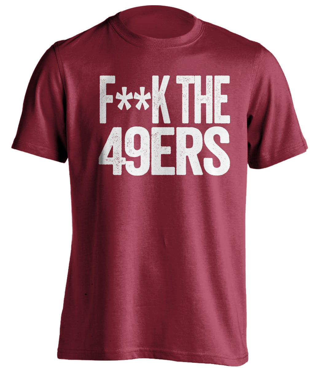 F*ck the 49ers bold text red t-shirt for Arizona Cardinals fans - NFL rivalry shirt against San Francisco