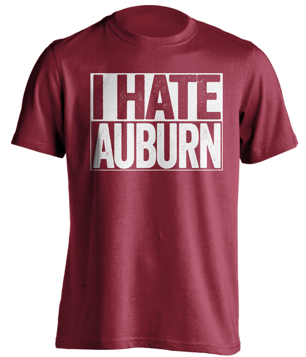 i hate auburn alabama crimson tide red shirt