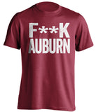 f*ck auburn alabama crimson tide red tshirt