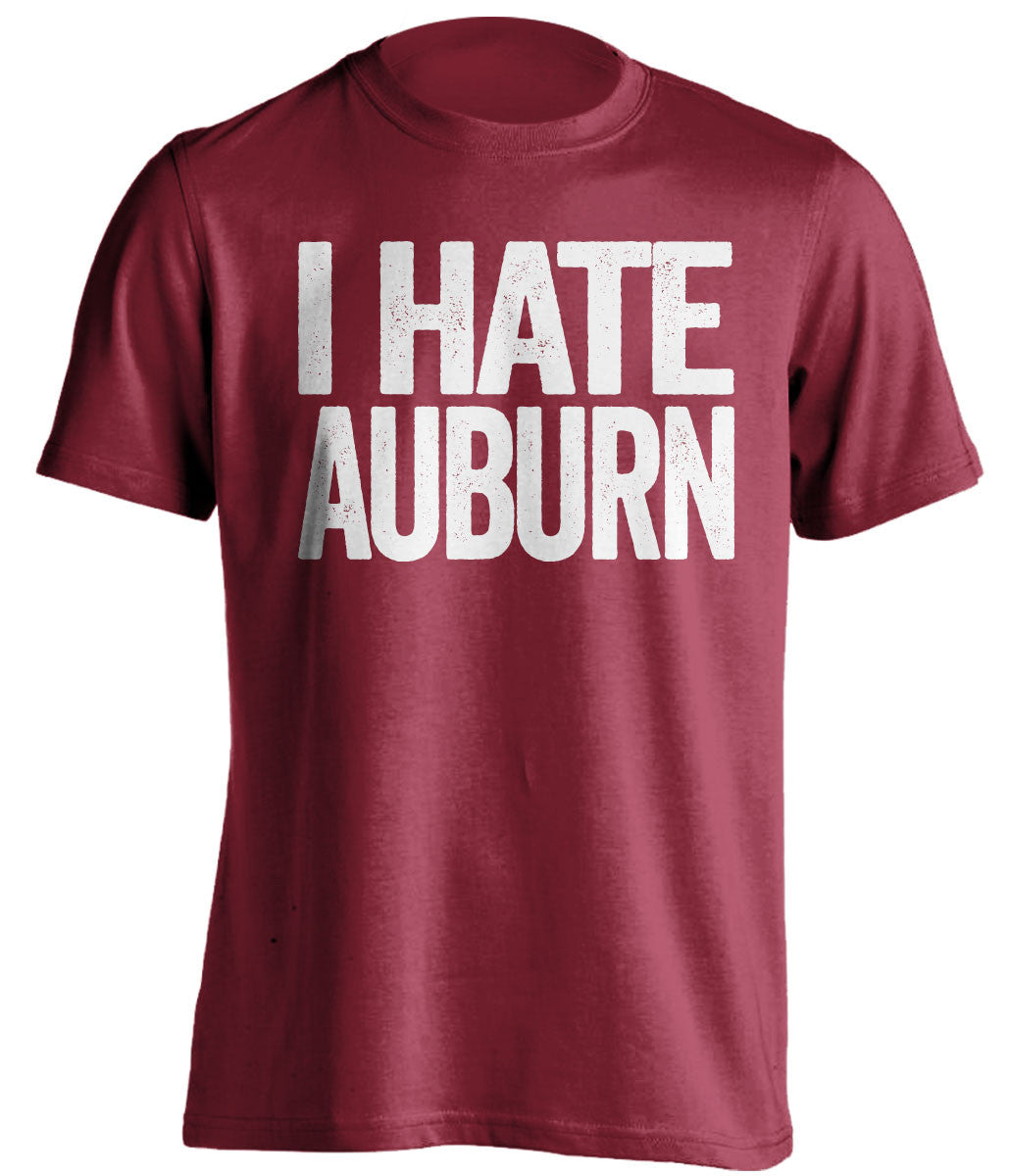 i hate auburn alabama crimson tide red tshirt