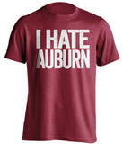 i hate auburn alabama crimson tide red tshirt