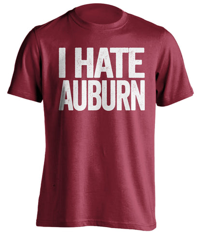 i hate auburn alabama crimson tide red tshirt