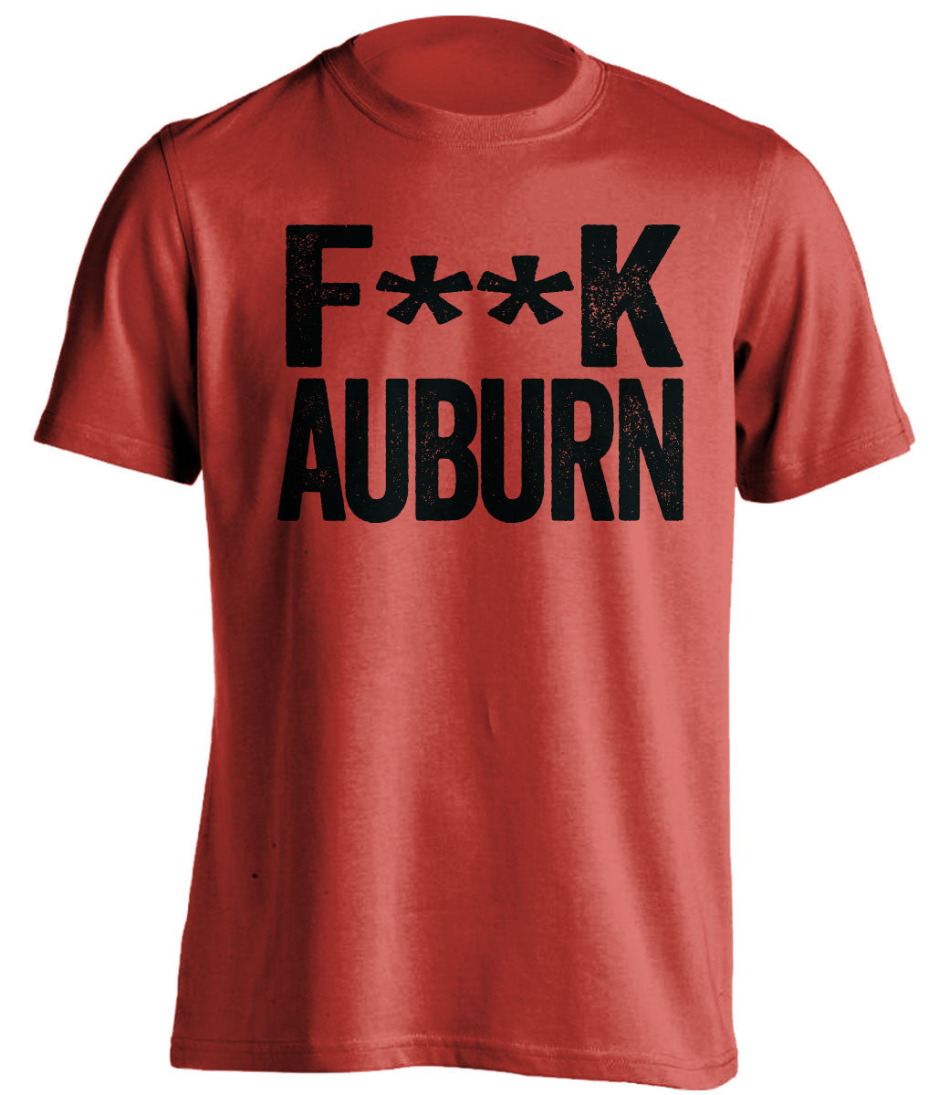 f*ck auburn georgia bulldogs red tshirt